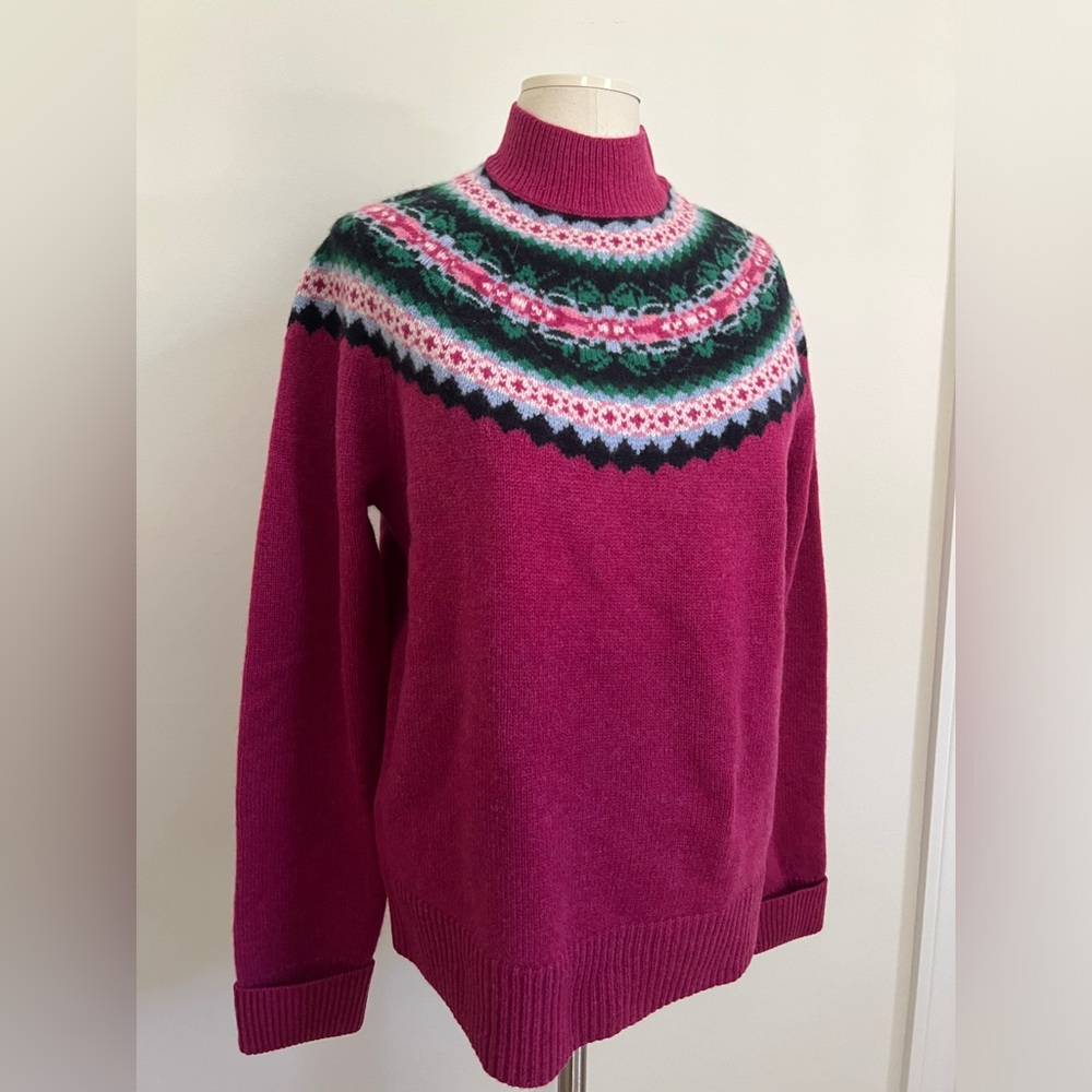 Brooks Brothers 100% lambs wool fair isle sweater NWT